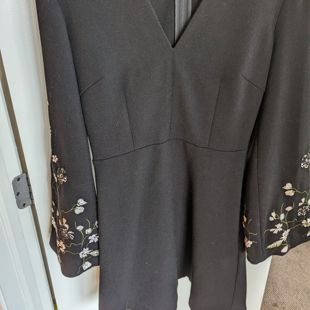 H&M Embroidered Dress Black Size 8